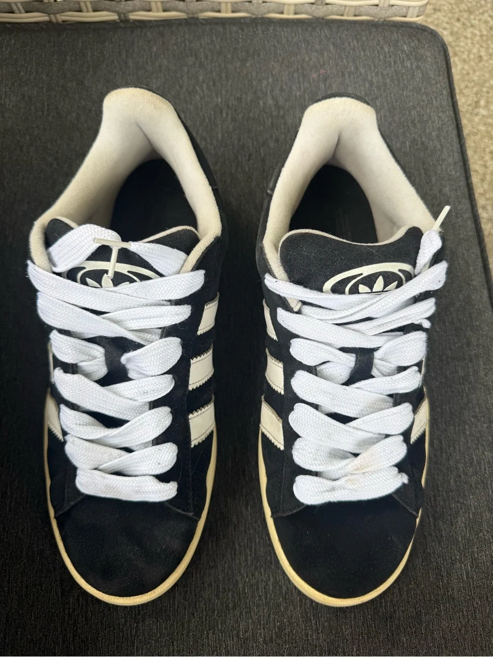 adidas Black and White Suede Low-Top Sneakers